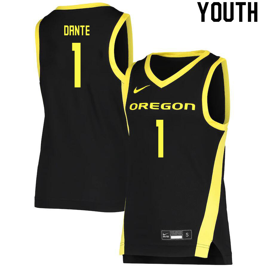 Youth # #1 N'Faly Dante Oregon Ducks College Basketball Jerseys Sale-Black